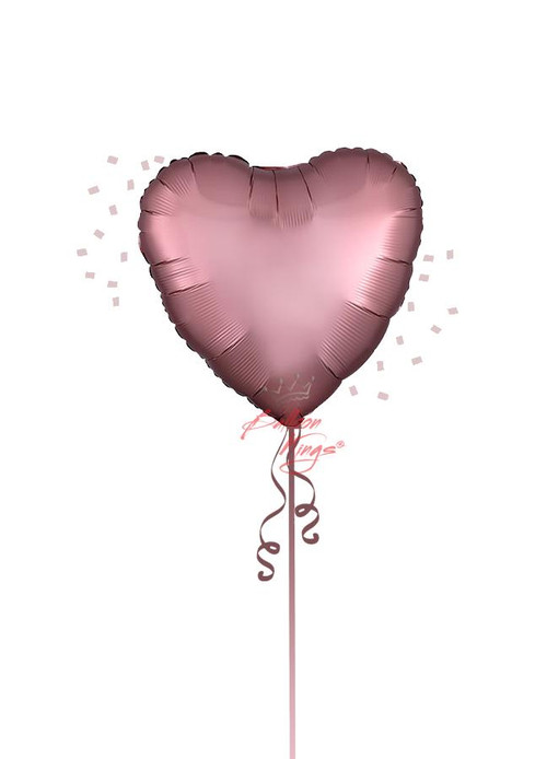 Satin Luxe Rose Copper Heart - Balloon Kings