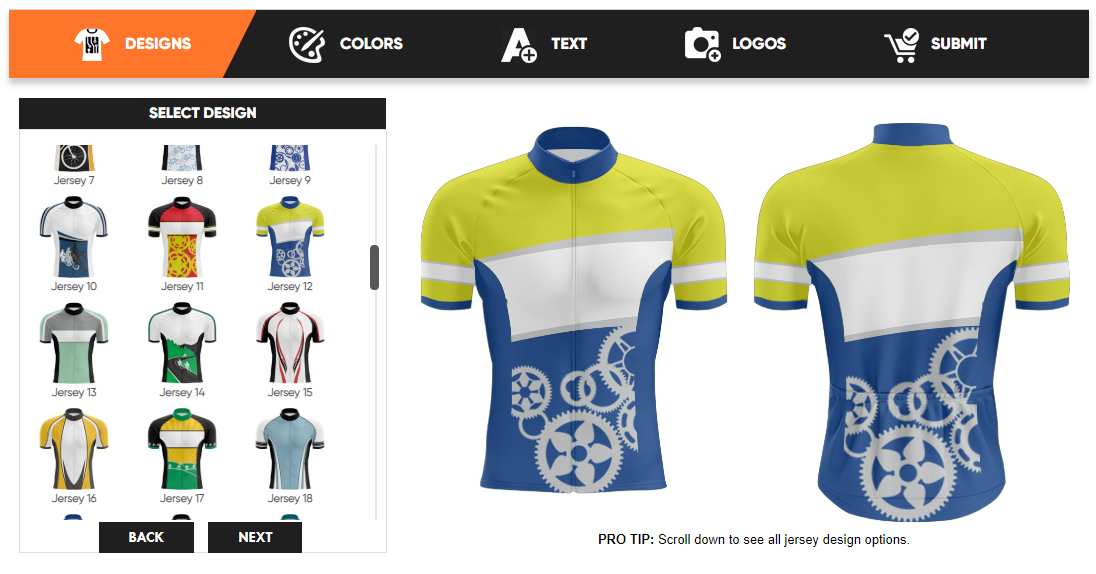 cycling jersey back