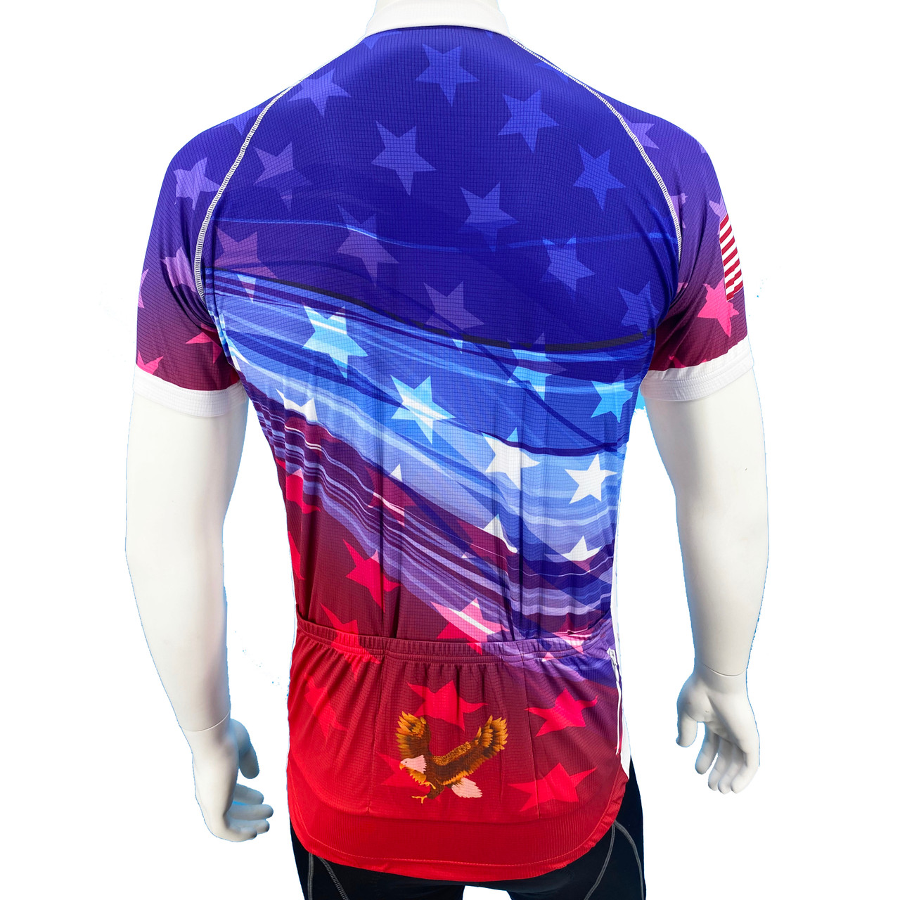 Thriller Rider Sports® Mens USA Flag Outdoor Sports Mountain Bike Short Sleeve Cycling Jersey