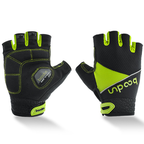 TEMPEST GREEN HALF FINGER CYCLING GLOVES