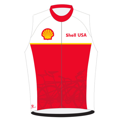 Custom bike jersey sleeveless for Shell cycling team front view