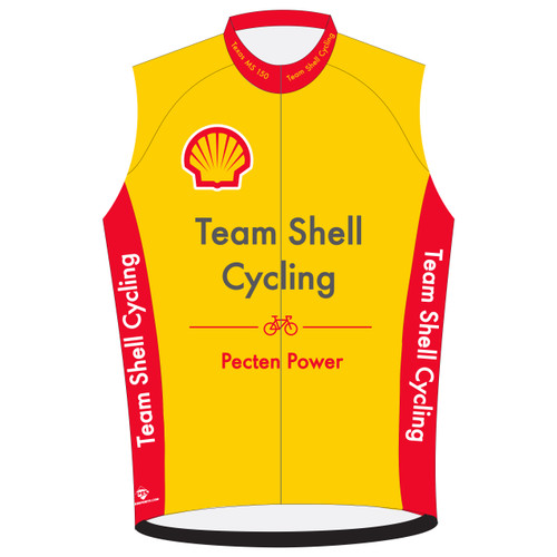 Custom bike jersey sleeveless for Shell cycling team front view