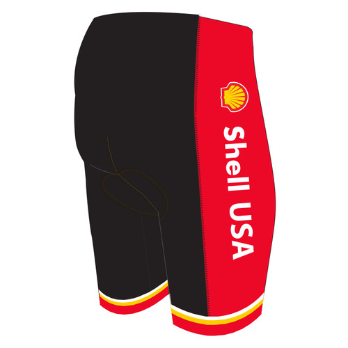 Custom bike shorts for Shell cycling team right side view