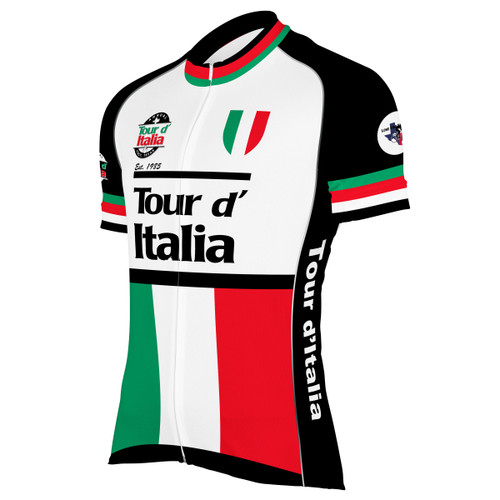 custom cycling jersey short sleeve bike shirt for the tour d'italia front angle view