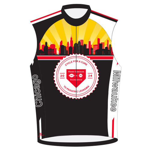custom sleeveless cycling jersey for the cycle for a cure bike ride front view
