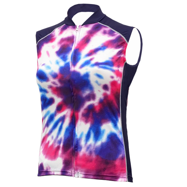 TIE DYE WOMEN'S SLEEVELESS CYCLING JERSEY