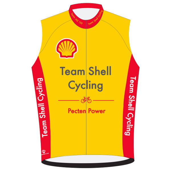 Custom bike jersey sleeveless for Shell cycling team front view