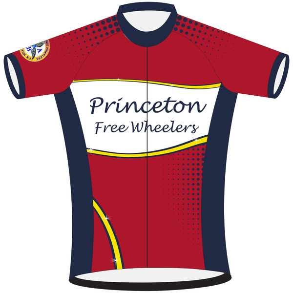 custom cycling jersey short sleeve bike shirt for Princeton Free Wheelers front view