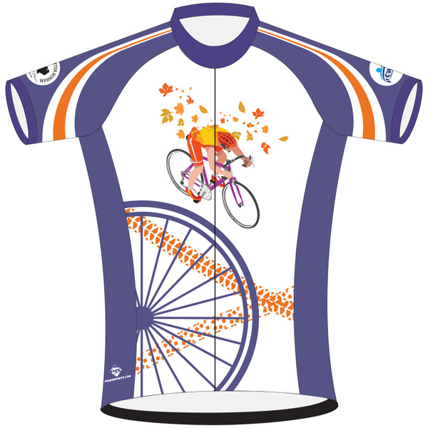 custom cycling jersey short sleeve for the autumn in bonham bike ride front view