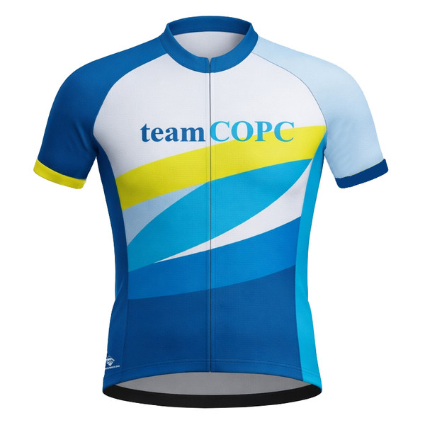 custom cycling jersey short sleeve for the central ohio primary care team COPC Pelotonia bike team front view