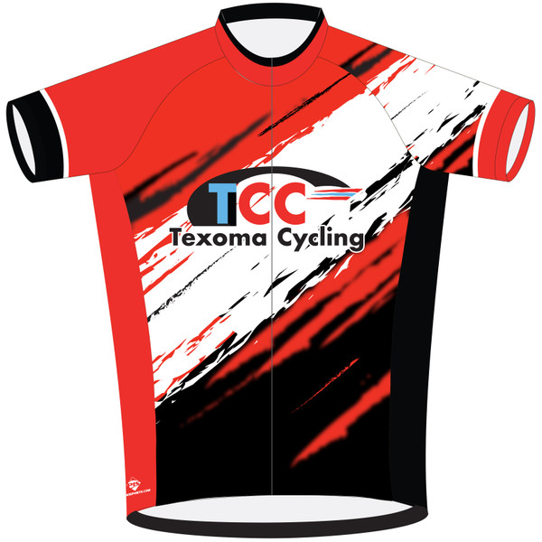 custom bike jersey short sleeve for texoma cycling club front view