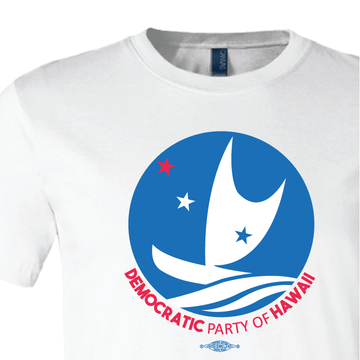 Democratic Party of Hawaii - Circular Logo (White Tee)