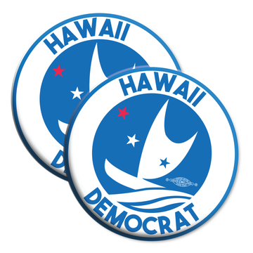 Hawaii Democrats - Circular Graphic (2.25" Mylar Button -- Pack Of Two!)