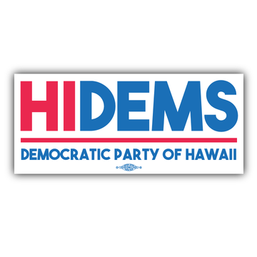 HI DEMS Rectangular Logo (8" x 3" Vinyl Sticker -- Pack of Two!)