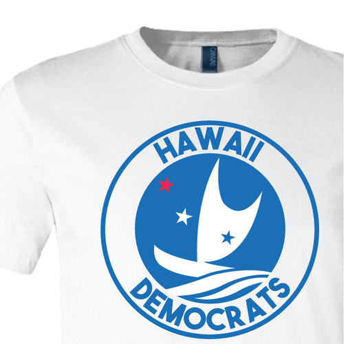 Hawaii Democrats Circular Graphic (White Tee) Hawaii Democratic