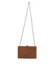 Brown Leather Gold Frame Clutch Mini Crossbody Bag