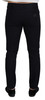 Elegant Black Silk Blend Denim Pants