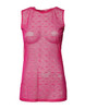 Pink Nylon See Through Women Sleeveless Tank Top