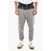 Brushed Cotton Joggers With Denim Detail