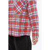 Plaid Check Cotton Blend Overshirt with Fringed Details