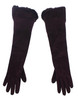Elegant Elbow Length Purple Fur Gloves