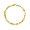 14K Yellow Gold Rectangular Railroad Link Bracelet (7.00 mm)