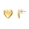 Puffed Up Heart Stud Earrings in 14K Yellow Gold