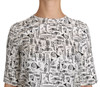 Elegant Trumpet Print Silk Blouse Top