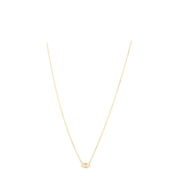 <html><head></head><body><p>This beautiful 14k yellow gold Pearl Evil Eye necklace comes in a high polish finish & closes with a spring clasp. This stunning piece is hand crafted & sits effortlessly between a glimmering rolo chain. Uniquely balanced in the center is a beautiful Freshwater Pearl that adds that soft a pop of color to your collection. Measuring 18 inches in length.</p><div></div><div><div><div><table><h5>Product Specifications:</h5><tbody><tr><td> Metal </td><td> Yellow Gold </td></tr><tr><td> Metal Stamp</td><td> 14K </td></tr><tr><td> Style Name </td><td> Fancy, </td></tr><tr><td> Chain Type </td><td> Rolo </td></tr><tr><td> Clasp </td><td> Spring Ring </td></tr><tr><td> Adjustable Size </td><td> Rolo </td></tr><tr><td> Approximate Weight </td><td> 1.9 gram(s) </td></tr></tbody></table></div></div></div></body></html> <html><head></head><body><p>This beautiful 14k yellow gold Pearl Evil Eye necklace comes in a high polish finish & closes with a spring clasp. This stunning piece is hand crafted & sits effortlessly between a glimmering rolo chain. Uniquely balanced in the center is a beautiful Freshwater Pearl that adds that soft a pop of color to your collection. Measuring 18 inches in length.</p><div></div><div><div><div><table><h5>Product Specifications:</h5><tbody><tr><td> Metal </td><td> Yellow Gold </td></tr><tr><td> Metal Stamp</td><td> 14K </td></tr><tr><td> Style Name </td><td> Fancy, </td></tr><tr><td> Chain Type </td><td> Rolo </td></tr><tr><td> Clasp </td><td> Spring Ring </td></tr><tr><td> Adjustable Size </td><td> Rolo </td></tr><tr><td> Approximate Weight </td><td> 1.9 gram(s) </td></tr></tbody></table></div></div></div></body></html>