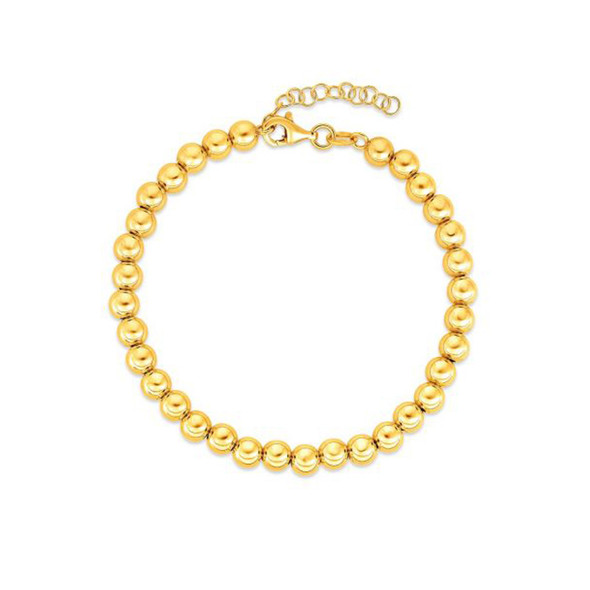 <html><head></head><body><p>This 5mm Polished Bead chain necklace is beautifully crafted in 14k yellow gold with a high polish finish and closes with a lobster clasp. Measuring 18 inches in length.</p><div></div><div><div><div><table><h5>Product Specifications:</h5><tbody><tr><td> Metal </td><td> Yellow Gold </td></tr><tr><td> Metal Stamp</td><td> 14K </td></tr><tr><td> Style Name </td><td> Fancy, </td></tr><tr><td> Chain Type </td><td> Link </td></tr><tr><td> Clasp </td><td> Lobster Clasp </td></tr><tr><td> Adjustable Size </td><td> Link </td></tr><tr><td> Approximate Weight </td><td> 7.9 gram(s) </td></tr></tbody></table></div></div></div></body></html> <html><head></head><body><p>This 5mm Polished Bead chain necklace is beautifully crafted in 14k yellow gold with a high polish finish and closes with a lobster clasp. Measuring 18 inches in length.</p><div></div><div><div><div><table><h5>Product Specifications:</h5><tbody><tr><td> Metal </td><td> Yellow Gold </td></tr><tr><td> Metal Stamp</td><td> 14K </td></tr><tr><td> Style Name </td><td> Fancy, </td></tr><tr><td> Chain Type </td><td> Link </td></tr><tr><td> Clasp </td><td> Lobster Clasp </td></tr><tr><td> Adjustable Size </td><td> Link </td></tr><tr><td> Approximate Weight </td><td> 7.9 gram(s) </td></tr></tbody></table></div></div></div></body></html>