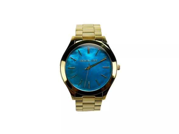 Slim Runway Stainless Steel Watch MK3492 Blue Gold
