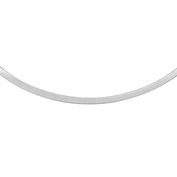 14K Yellow Gold And Silver Reversible Omega Chain Necklace (4.00 mm) 14K Yellow Gold And Silver Reversible Omega Chain Necklace (4.00 mm)