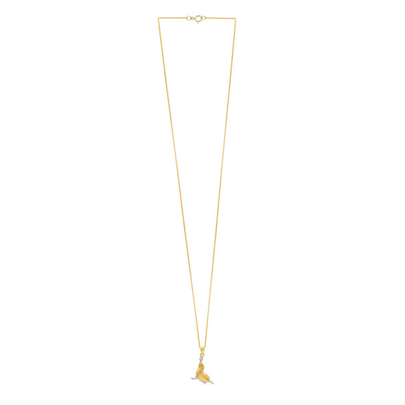 Seal Necklace in 10k Two Tone Gold 
