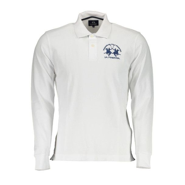 White Cotton Men Polo Shirt LA-14029