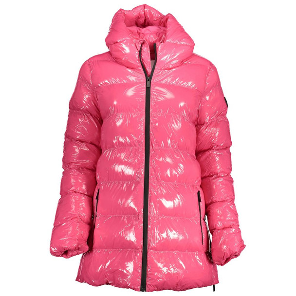 Pink Polyester Women Jacket US-37152