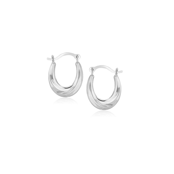 <html><head></head><body><p>Crafted in 10k white gold,  these earrings feature a twist design on oval hoops and are secured with a snap post backing.</p><div></div><div><div><div><table><h5>Product Specifications:</h5><tbody><tr><td> Metal </td><td> White Gold </td></tr><tr><td> Metal Stamp</td><td> 10K </td></tr><tr><td> Style Name </td><td> Hoops </td></tr><tr><td> Width </td><td> 0.44 in </td></tr><tr><td> Backing </td><td> Snap Lock </td></tr><tr><td> Length </td><td> 0.50 in </td></tr><tr><td> Approximate Weight </td><td> 0.35 gram(s) </td></tr></tbody></table></div></div></div></body></html>