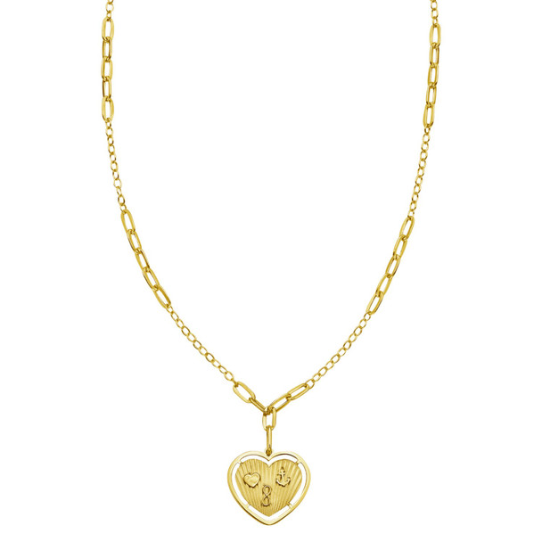 14K Yellow Gold Lucky Forever Heart Necklace