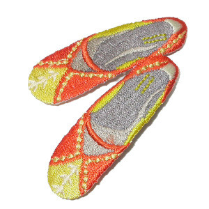 Orange Slippers - Patchwork Panda Trims