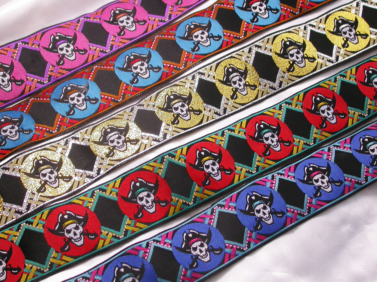 Jacquard Ribbon 1 1/2 (38mm) Pirates *Colors* Priced Per Yard