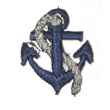 Navy Anchor Silver Rope