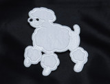 Poodle 3 3/4" White Iron on Patch