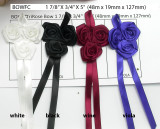 Ribbon Rose on Bow Triple Flat Rose - 6 pack 1 7/8" X 5" (48mm x 127mm)