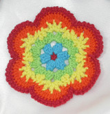 Sew On Crochet Applique Rainbow Colors 2 3/4"