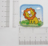 Lion Cute Square Patch Iron On Embroidered  Applique