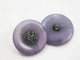 Button 7/8" (22mm) Purple with Ant Silver Center  - Per Piece