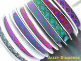 Jacquard Ribbon 1" Jazzy Diamonds  Priced Per Yard