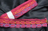 Crochet Lace 1 7/8" 48mm Polyester Cluny sewing trim Pink 9 Mtr Bolt