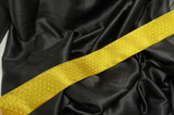 Jacquard Ribbon 2 1/2" Feathers Bright Yellow Gold Per Yard