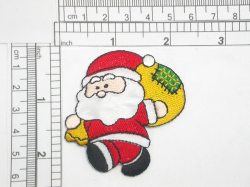 Santa with Sack Embroidered Iron On Patch Applique

 Measures 2 1/4" high x 2 1/4" wide