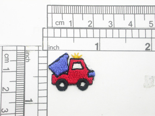 Dump truck Patch Mini Iron On Embroidered Applique  5 Pack  
 Measures 11/16" high x  7/8" across